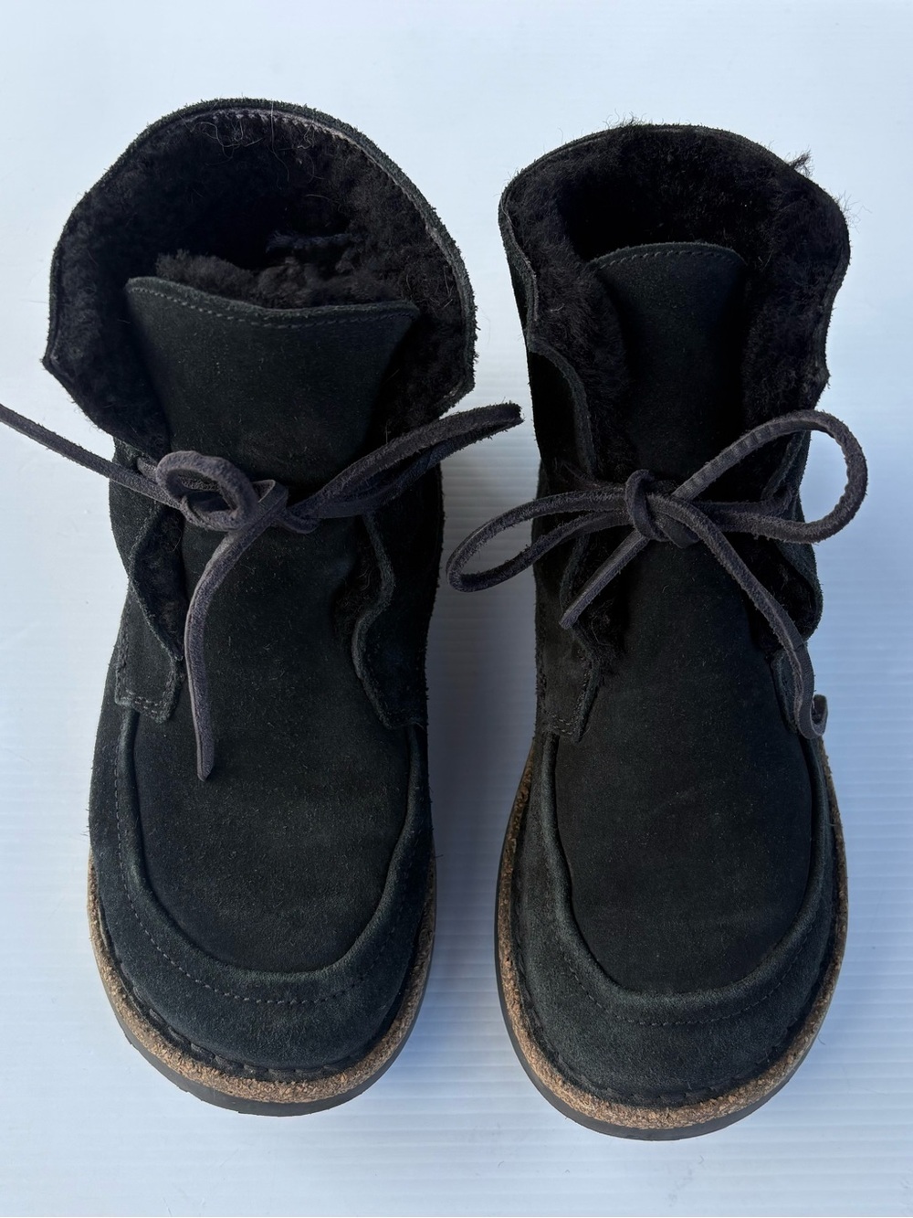 Birkenstock Black Suede Shearling Lined Ankle Boots Chukka EU 38 US 7 - 7.5